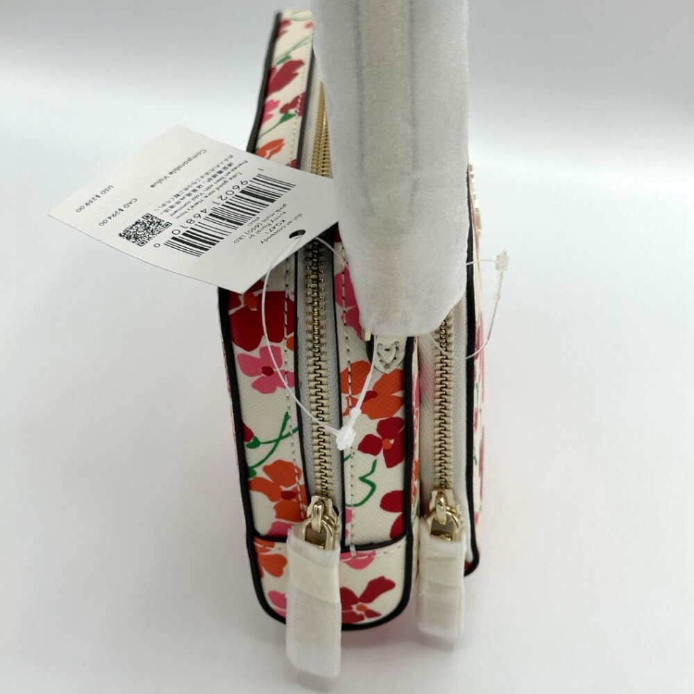 NWT Kate Spade Staci Dual Zip Around Crossbody - Sunny Floral Pink Multi - Picture 4 of 15